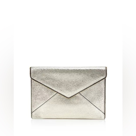 Rebecca Minkoff Leo Metallic Leather Clutch - Picture 1 of 5